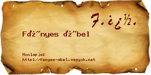 Fényes Ábel névjegykártya