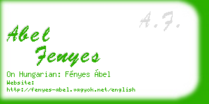 abel fenyes business card