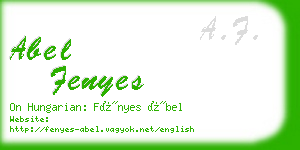 abel fenyes business card